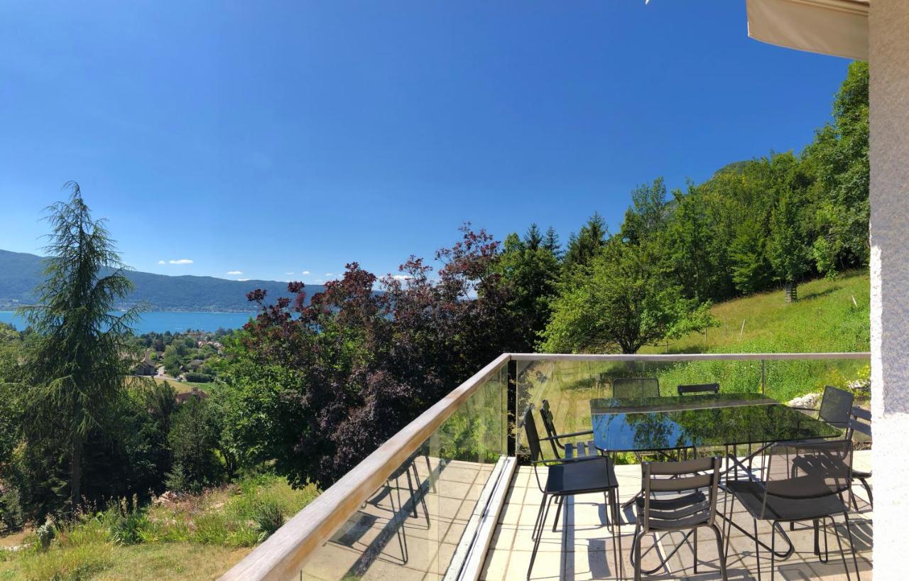 Vue Exceptionnelle Sur Lac D'Annecy Et Montagnes Villa Menthon-Saint-Bernard Esterno foto