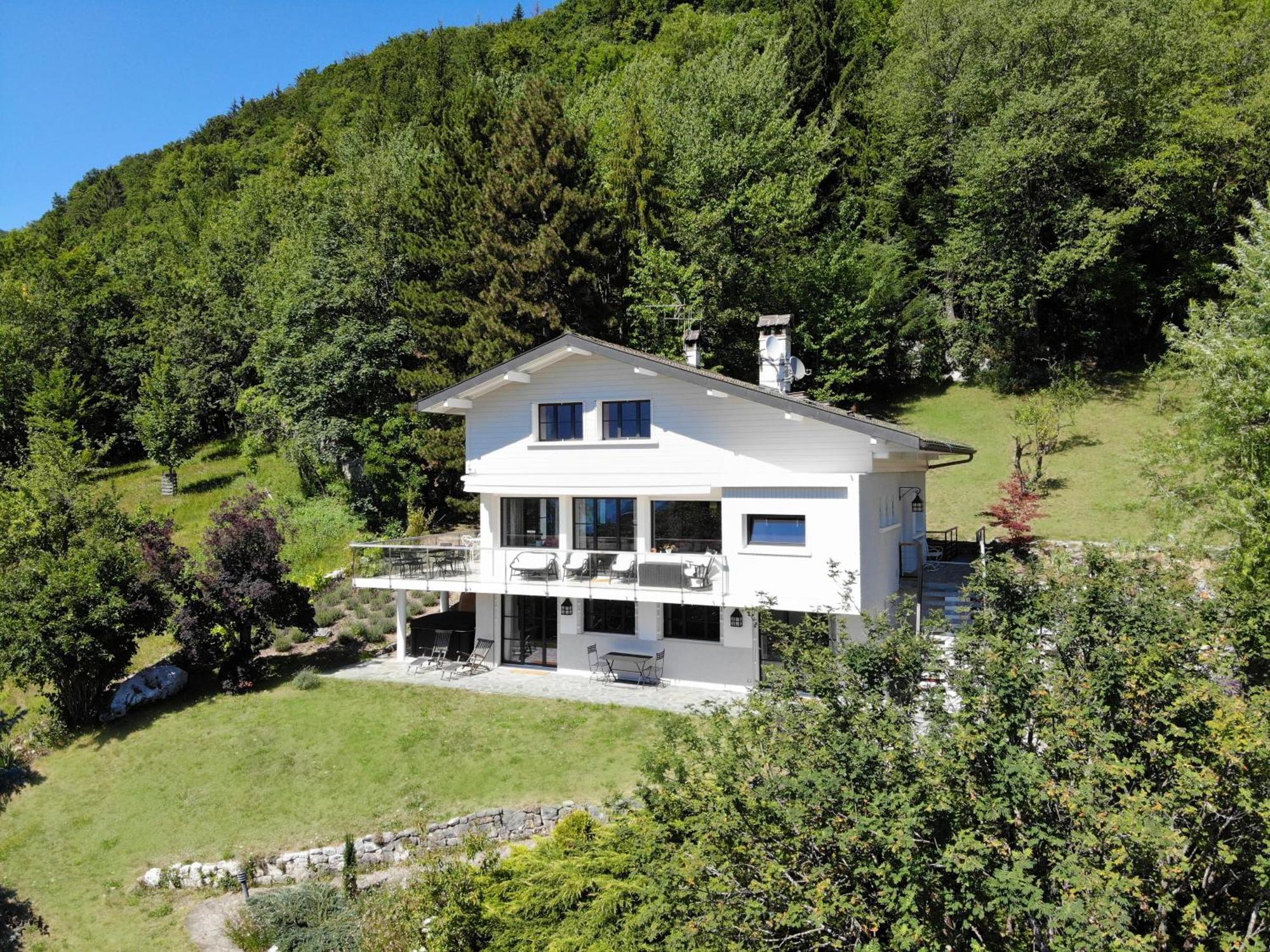 Vue Exceptionnelle Sur Lac D'Annecy Et Montagnes Villa Menthon-Saint-Bernard Esterno foto